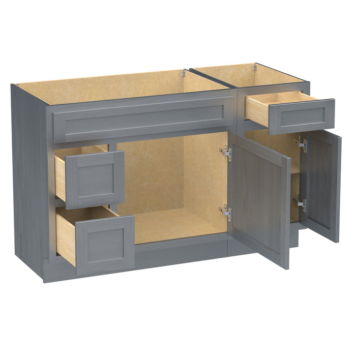 51" Modern Freestanding Oak Plywood Bathroom Vanity Base Only – Shaker Style Storage Cabinet with 3 Drawers & 2 Soft-Closing Doors VA40362L-151 - HomeBeyond