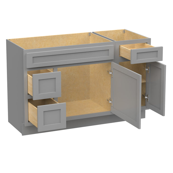 51" Modern Freestanding Oak Plywood Bathroom Vanity Base Only – Shaker Style Storage Cabinet with 3 Drawers & 2 Soft-Closing Doors VA40362L-151 - HomeBeyond