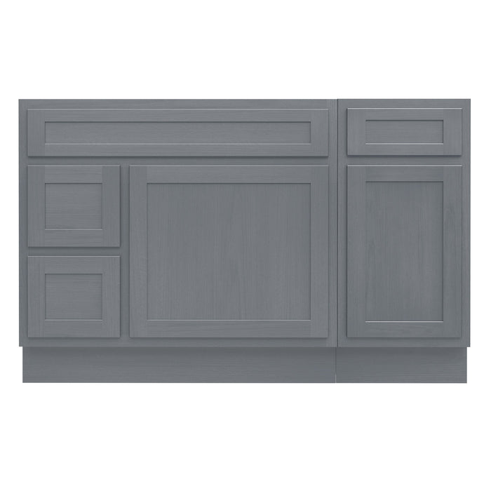 51" Modern Freestanding Oak Plywood Bathroom Vanity Base Only – Shaker Style Storage Cabinet with 3 Drawers & 2 Soft-Closing Doors VA40362L-151 - HomeBeyond