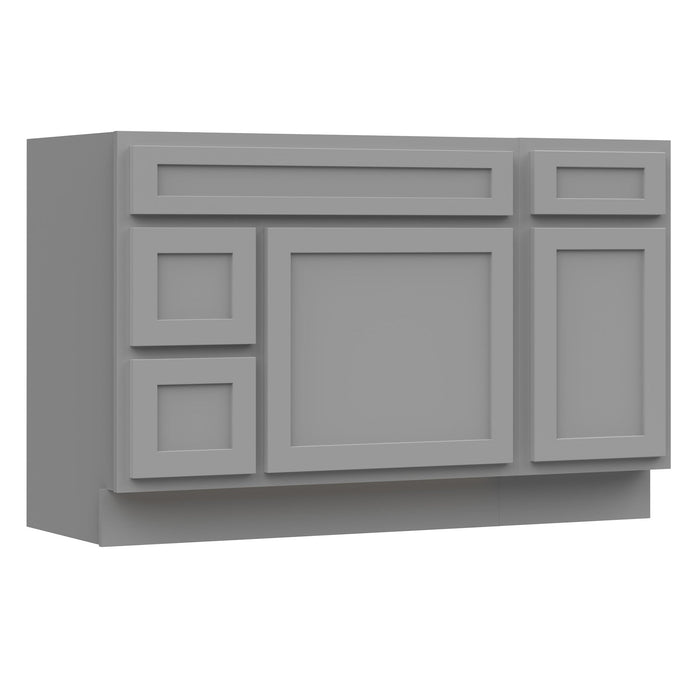 51" Modern Freestanding Oak Plywood Bathroom Vanity Base Only – Shaker Style Storage Cabinet with 3 Drawers & 2 Soft-Closing Doors VA40362L-151 - HomeBeyond