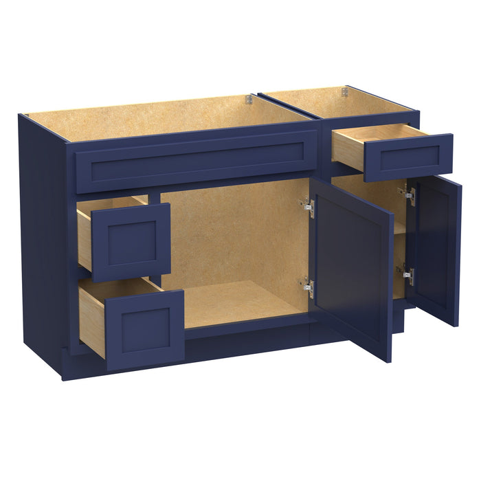 51" Modern Freestanding Oak Plywood Bathroom Vanity Base Only – Shaker Style Storage Cabinet with 3 Drawers & 2 Soft-Closing Doors VA40362L-151 - HomeBeyond