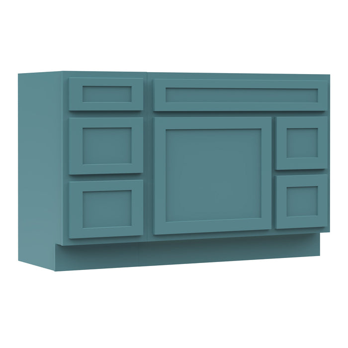 51" Modern Freestanding Oak Plywood Bathroom Vanity Base Only – Shaker Style Storage Cabinet with 5 Drawers & 1 Soft-Closing Door VA40153-362R - HomeBeyond