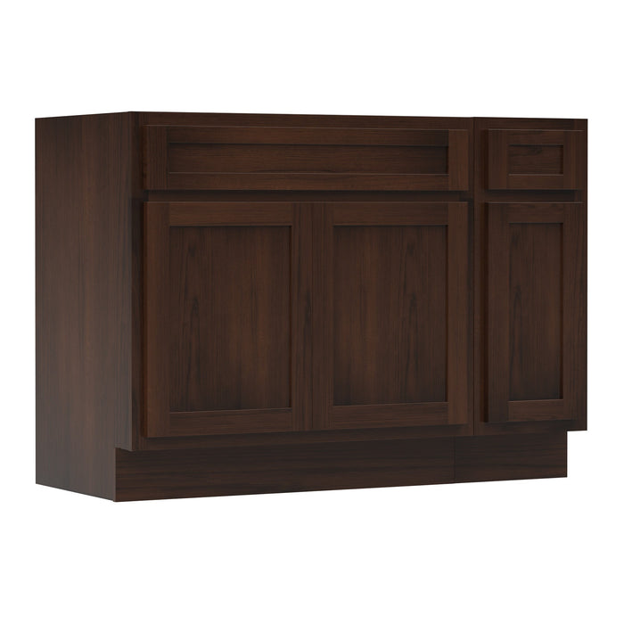 51" Oak Bathroom Vanity Cabinet without Top - 1 Drawer & 3 Doors - HomeBeyond