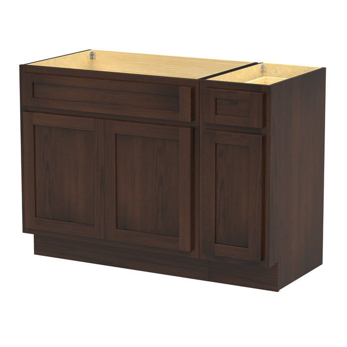 51" Oak Bathroom Vanity Cabinet without Top - 1 Drawer & 3 Doors - HomeBeyond