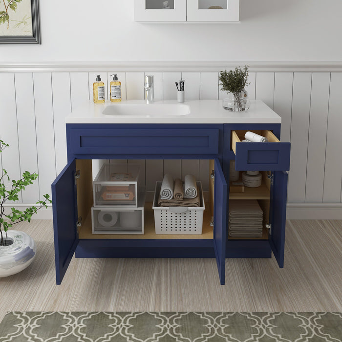 51" Oak Bathroom Vanity Cabinet without Top - 1 Drawer & 3 Doors - HomeBeyond