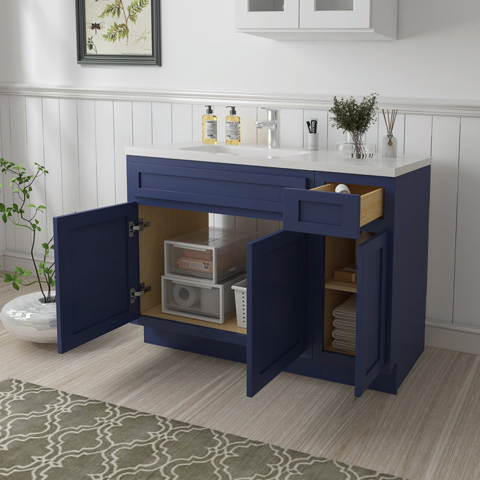 51" Oak Bathroom Vanity Cabinet without Top - 1 Drawer & 3 Doors - HomeBeyond