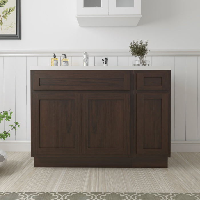 51" Oak Bathroom Vanity Cabinet without Top - 1 Drawer & 3 Doors - HomeBeyond