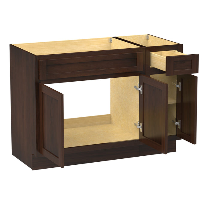 51" Oak Bathroom Vanity Cabinet without Top - 1 Drawer & 3 Doors - HomeBeyond