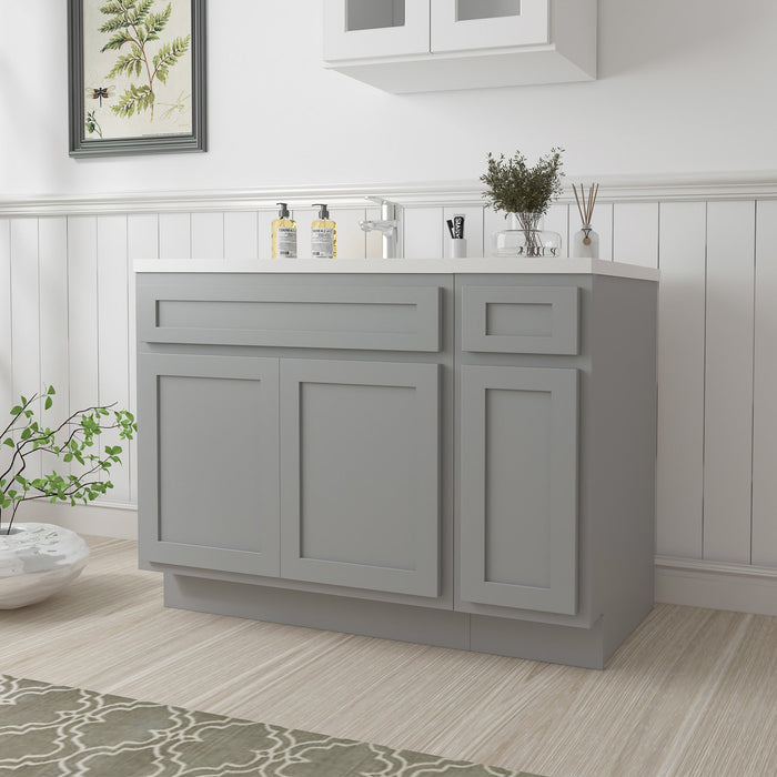 51" Oak Bathroom Vanity Cabinet without Top - 1 Drawer & 3 Doors - HomeBeyond