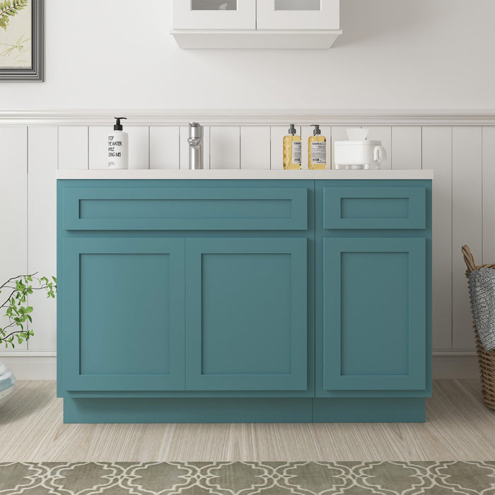 51" Oak Bathroom Vanity Cabinet without Top - 1 Drawer & 3 Doors - HomeBeyond
