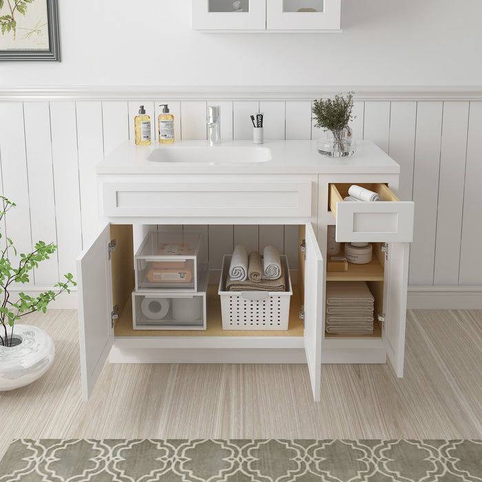 51" Oak Bathroom Vanity Cabinet without Top - 1 Drawer & 3 Doors - HomeBeyond