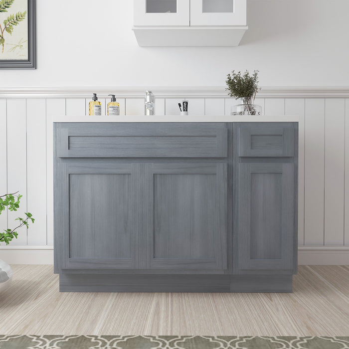 51" Oak Bathroom Vanity Cabinet without Top - 1 Drawer & 3 Doors - HomeBeyond