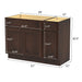 51" Oak Bathroom Vanity Cabinet without Top - 1 Drawer & 3 Doors - HomeBeyond