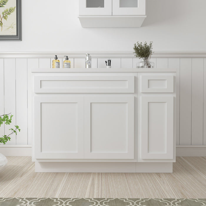 51" Oak Bathroom Vanity Cabinet without Top - 1 Drawer & 3 Doors - HomeBeyond