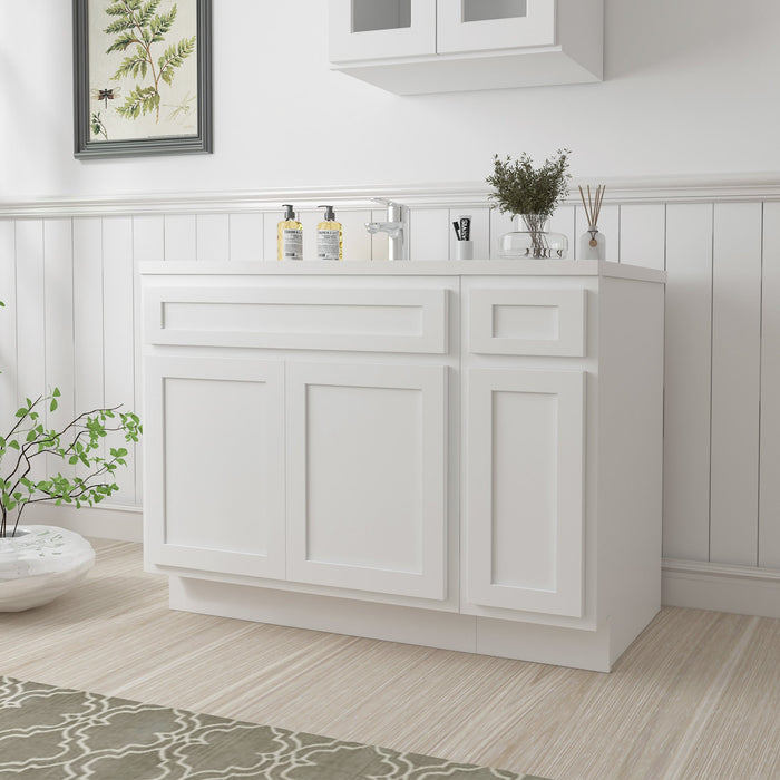 51" Oak Bathroom Vanity Cabinet without Top - 1 Drawer & 3 Doors - HomeBeyond