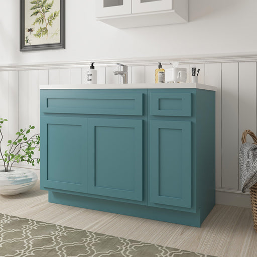 51" Oak Bathroom Vanity Cabinet without Top - 1 Drawer & 3 Doors - HomeBeyond