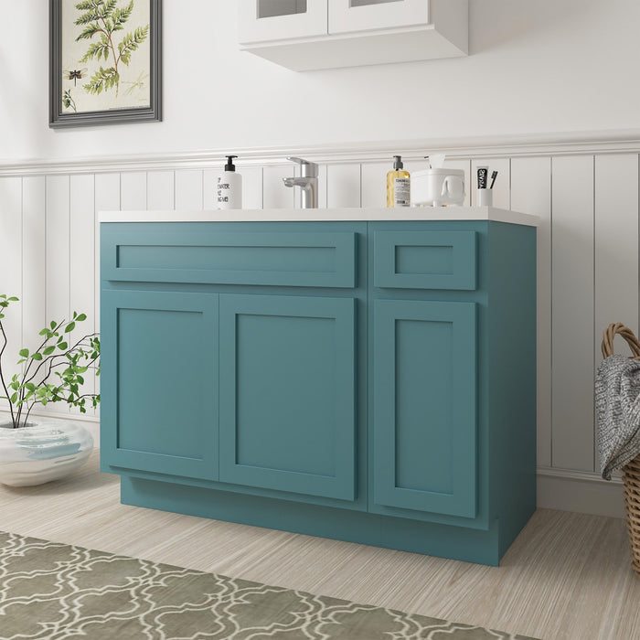 51" Oak Bathroom Vanity Cabinet without Top - 1 Drawer & 3 Doors - HomeBeyond