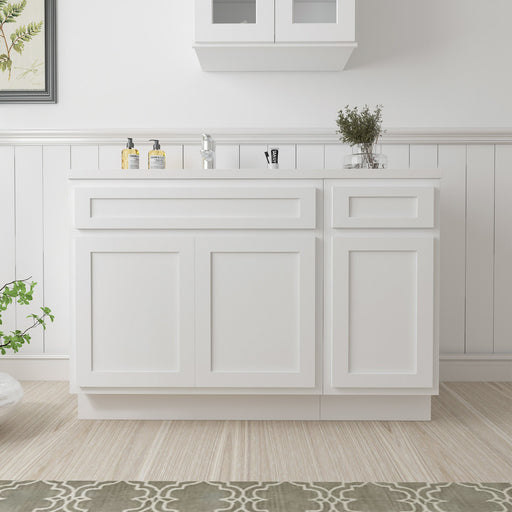 51" Oak Bathroom Vanity Cabinet without Top - 1 Drawer & 3 Doors - HomeBeyond