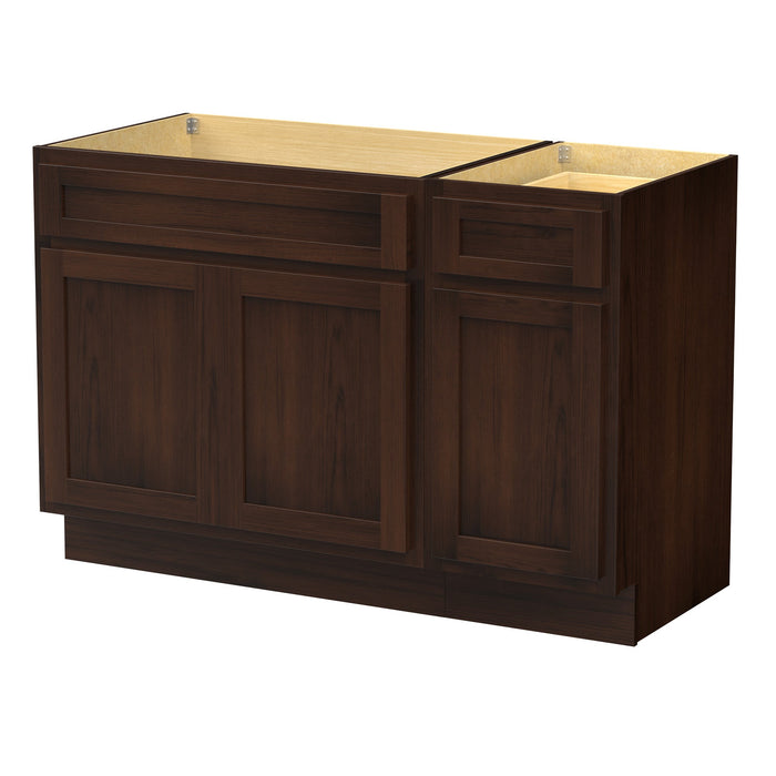 51" Oak Bathroom Vanity Cabinet without Top - 1 Drawer & 3 Doors - HomeBeyond