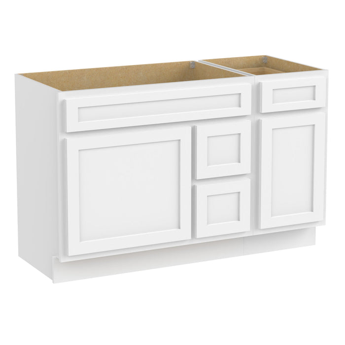 51" Oak Bathroom Vanity Cabinet without Top - 3 Drawers & 2 Doors - HomeBeyond