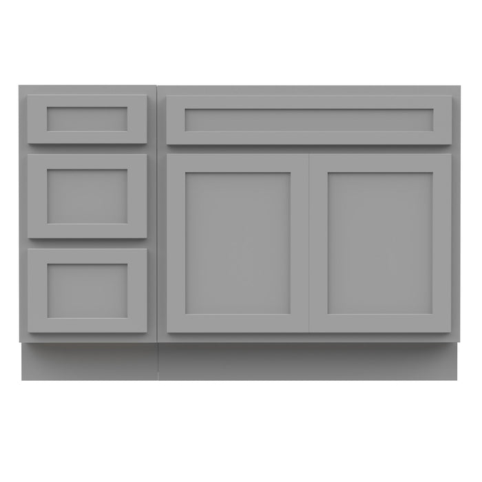 51" Oak Bathroom Vanity Cabinet without Top - 3 Drawers & 2 Doors - HomeBeyond