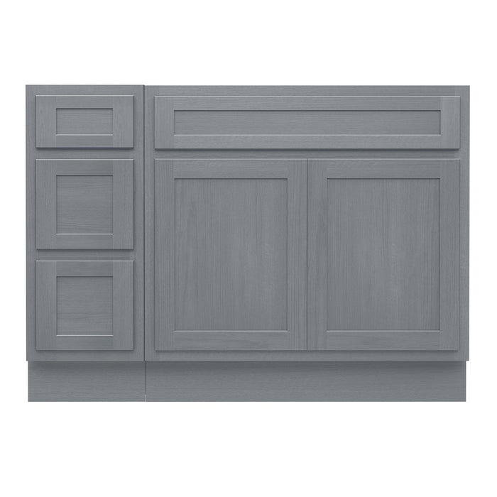 51" Oak Bathroom Vanity Cabinet without Top - 3 Drawers & 2 Doors - HomeBeyond