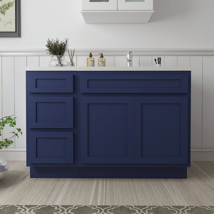 51" Oak Bathroom Vanity Cabinet without Top - 3 Drawers & 2 Doors - HomeBeyond