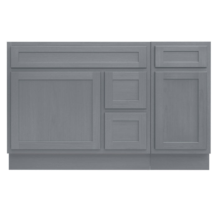 51" Oak Bathroom Vanity Cabinet without Top - 3 Drawers & 2 Doors - HomeBeyond
