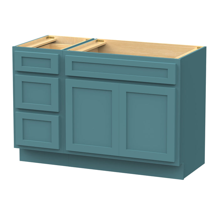 51" Oak Bathroom Vanity Cabinet without Top - 3 Drawers & 2 Doors - HomeBeyond