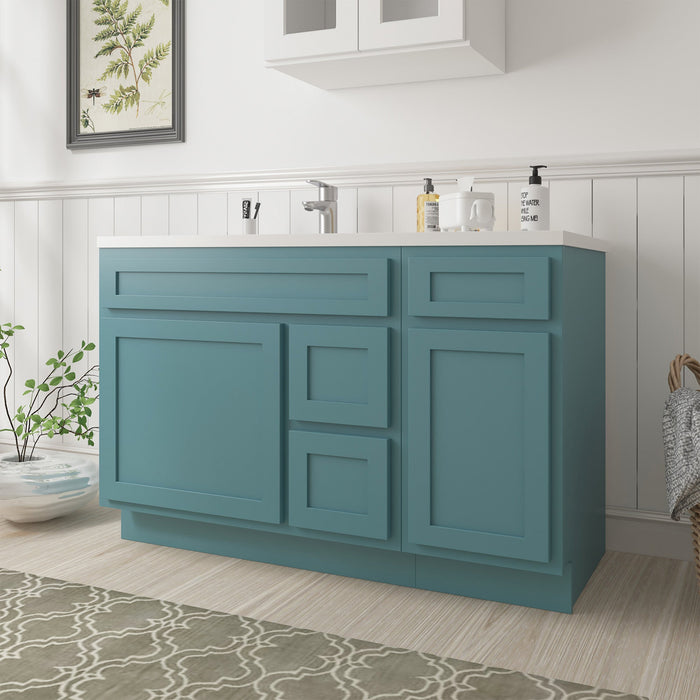 51" Oak Bathroom Vanity Cabinet without Top - 3 Drawers & 2 Doors - HomeBeyond