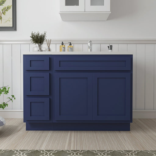 51" Oak Bathroom Vanity Cabinet without Top - 3 Drawers & 2 Doors - HomeBeyond