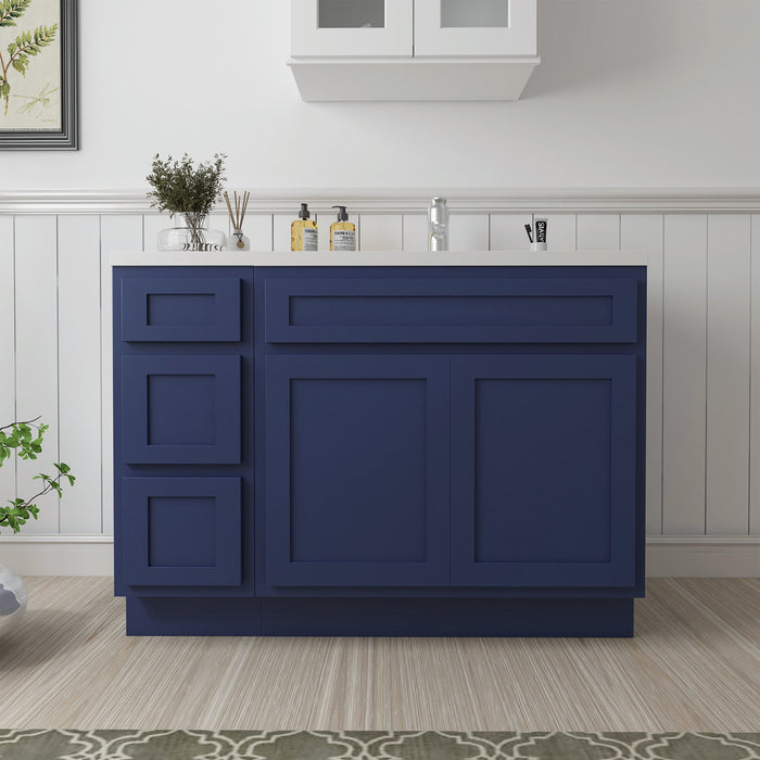 51" Oak Bathroom Vanity Cabinet without Top - 3 Drawers & 2 Doors - HomeBeyond