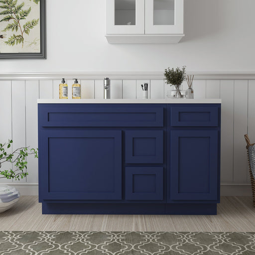 51" Oak Bathroom Vanity Cabinet without Top - 3 Drawers & 2 Doors - HomeBeyond