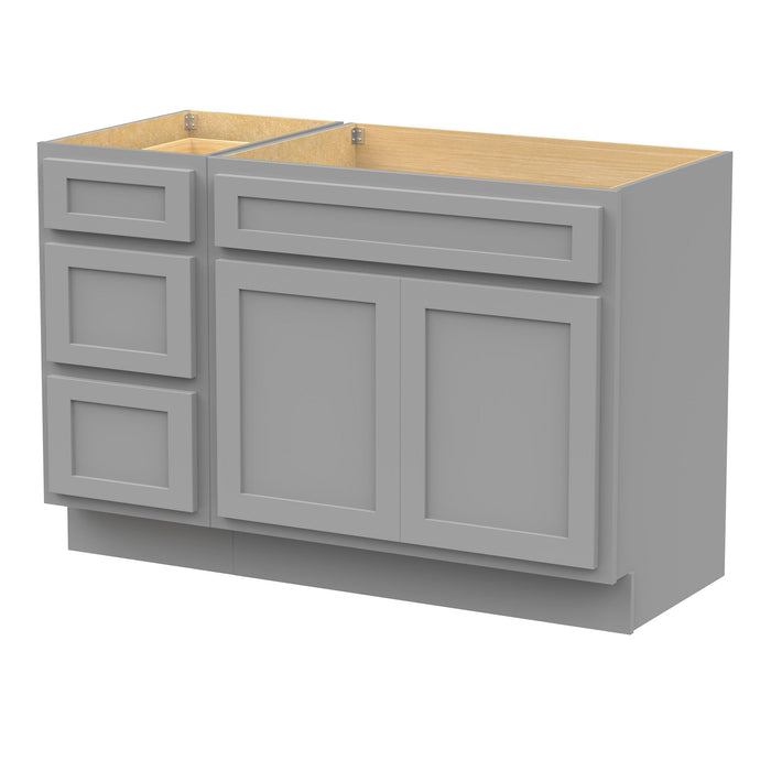 51" Oak Bathroom Vanity Cabinet without Top - 3 Drawers & 2 Doors - HomeBeyond