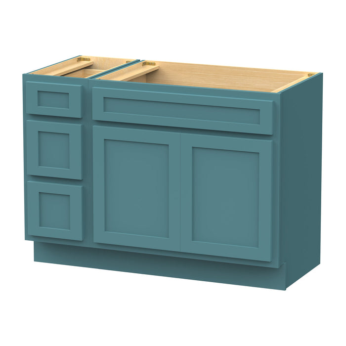 51" Oak Bathroom Vanity Cabinet without Top - 3 Drawers & 2 Doors - HomeBeyond