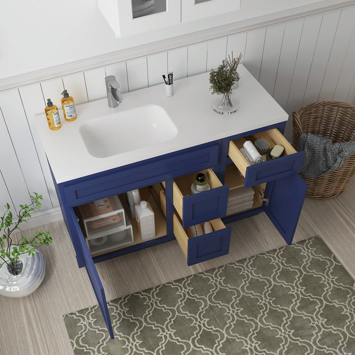 51" Oak Bathroom Vanity Cabinet without Top - 3 Drawers & 2 Doors - HomeBeyond