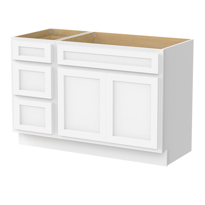 51" Oak Bathroom Vanity Cabinet without Top - 3 Drawers & 2 Doors - HomeBeyond