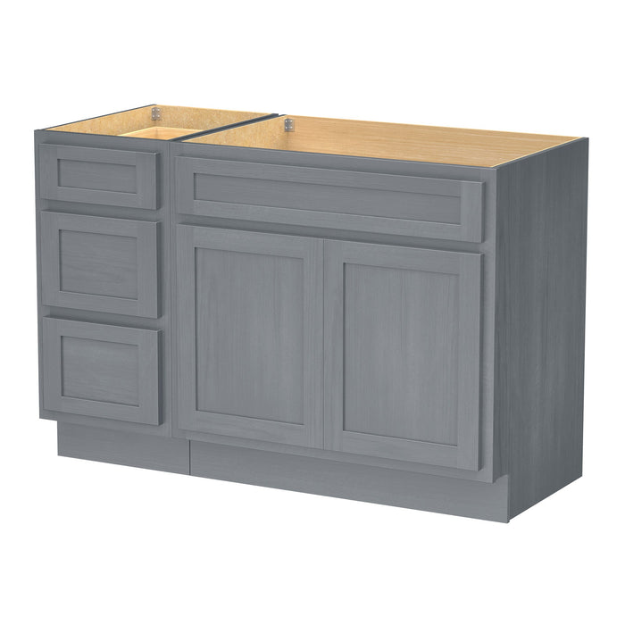 51" Oak Bathroom Vanity Cabinet without Top - 3 Drawers & 2 Doors - HomeBeyond
