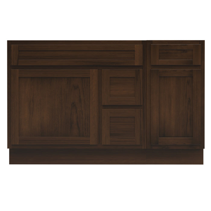 51" Oak Bathroom Vanity Cabinet without Top - 3 Drawers & 2 Doors - HomeBeyond