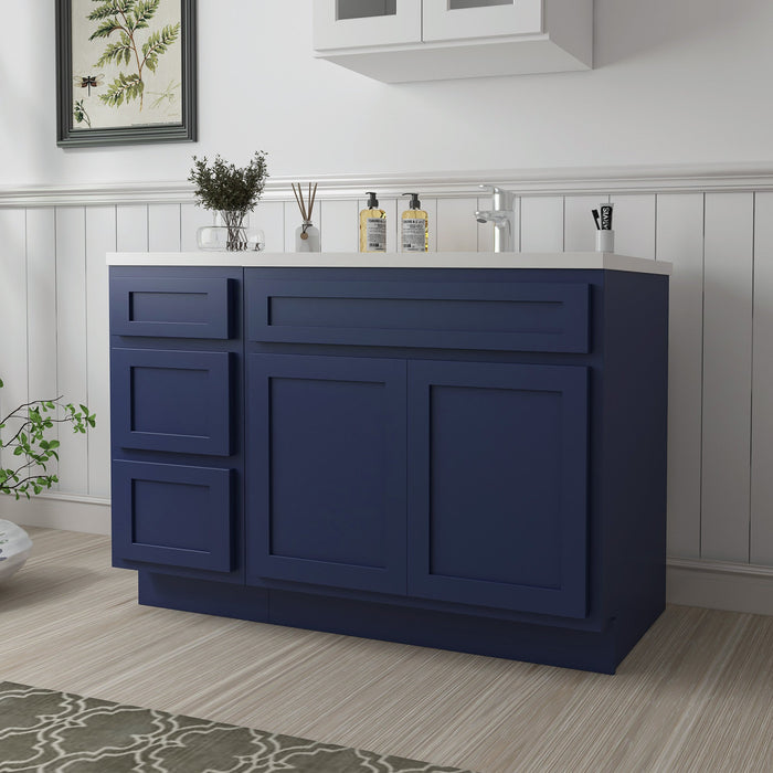 51" Oak Bathroom Vanity Cabinet without Top - 3 Drawers & 2 Doors - HomeBeyond