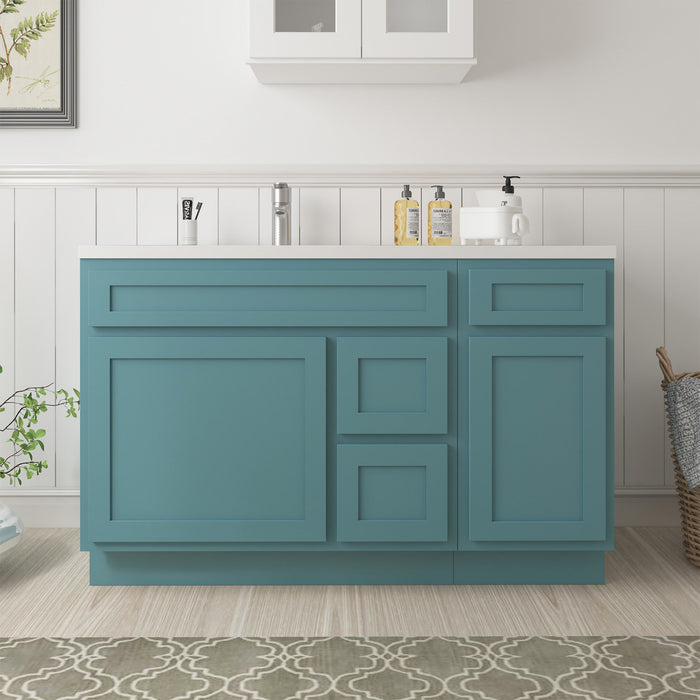 51" Oak Bathroom Vanity Cabinet without Top - 3 Drawers & 2 Doors - HomeBeyond