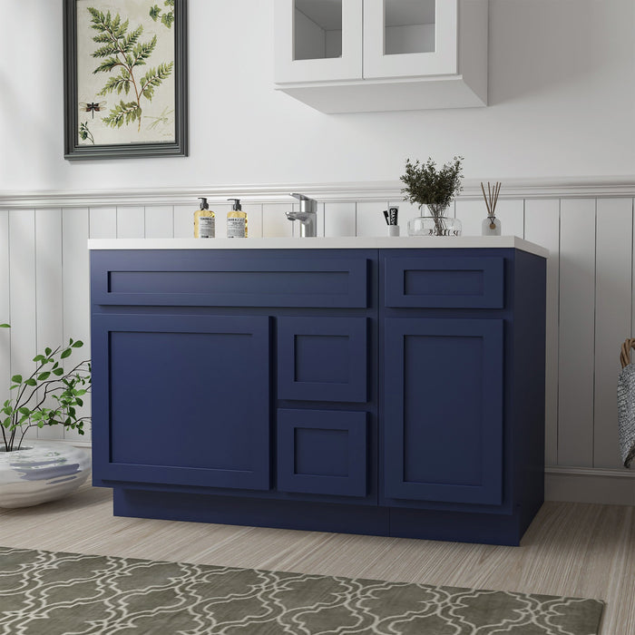 51" Oak Bathroom Vanity Cabinet without Top - 3 Drawers & 2 Doors - HomeBeyond