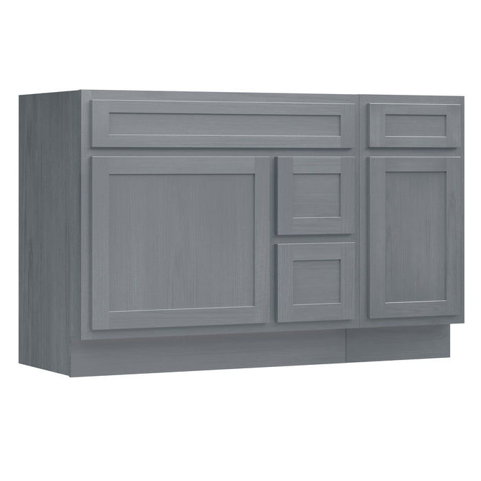 51" Oak Bathroom Vanity Cabinet without Top - 3 Drawers & 2 Doors - HomeBeyond