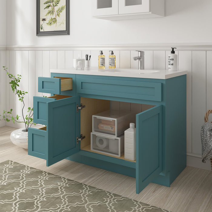 51" Oak Bathroom Vanity Cabinet without Top - 3 Drawers & 2 Doors - HomeBeyond
