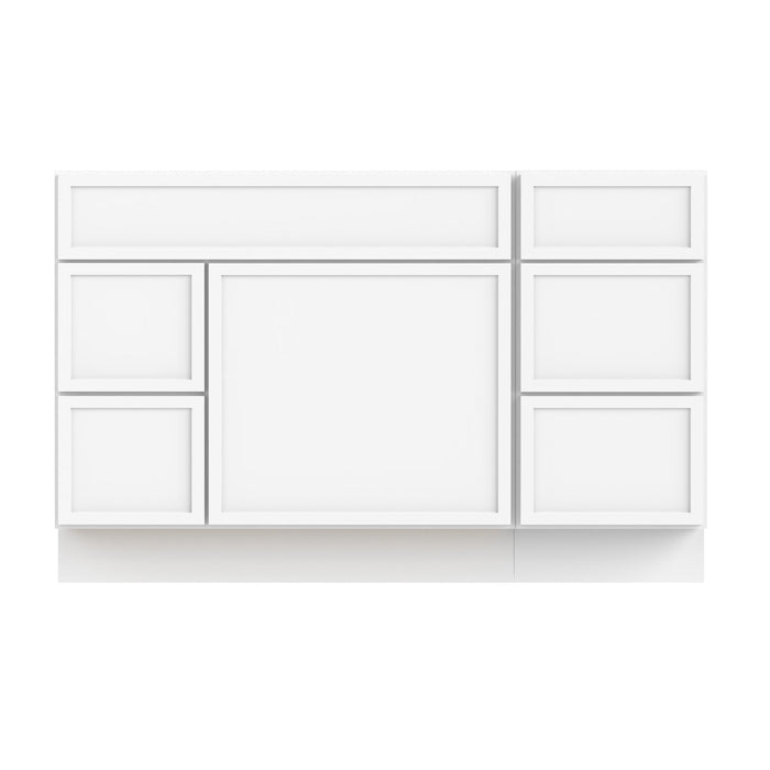 51" Oak Bathroom Vanity Cabinet without Top - 5 Drawers & 1 Door - HomeBeyond