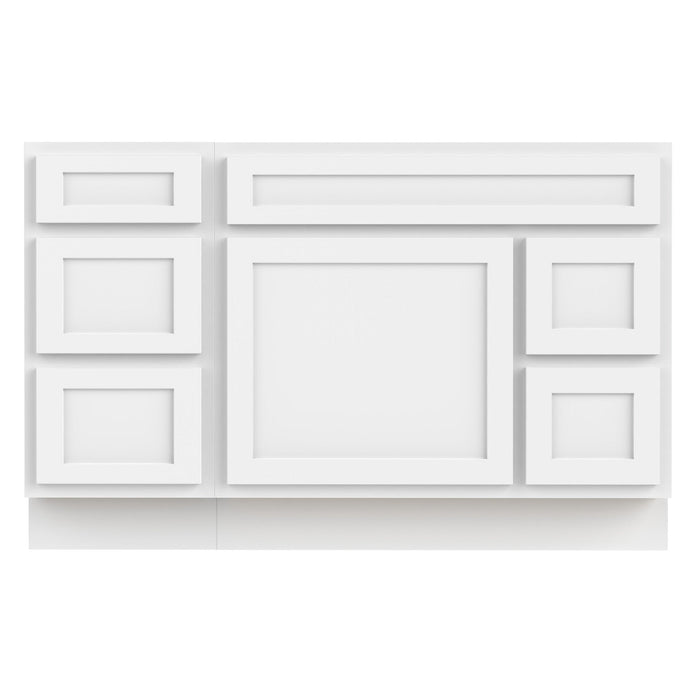 51" Oak Bathroom Vanity Cabinet without Top - 5 Drawers & 1 Door - HomeBeyond