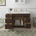 51" Oak Bathroom Vanity Cabinet without Top - 5 Drawers & 1 Door - HomeBeyond