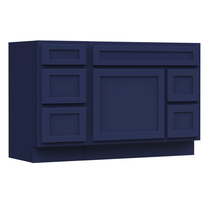 51" Oak Bathroom Vanity Cabinet without Top - 5 Drawers & 1 Door - HomeBeyond