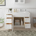 51" Oak Bathroom Vanity Cabinet without Top - 5 Drawers & 1 Door - HomeBeyond