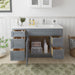 51" Oak Bathroom Vanity Cabinet without Top - 5 Drawers & 1 Door - HomeBeyond
